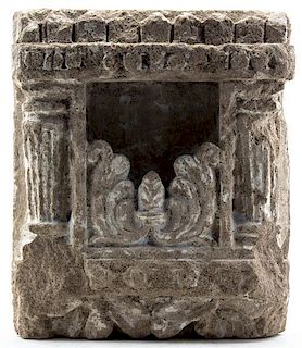 An Indian Carved Stone Fragment, Height 13 inches.