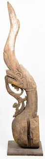 An Indonesian Carved Architectural Fragment, Height 47 1/4 inches.