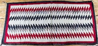 * A Navajo Wool Rug 5 feet 3 inches x 2 feet 10 inches.