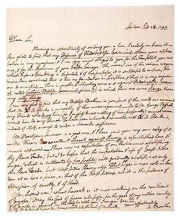 Reverend Abraham Booth, Letter Regarding the Slave Trade, 1793 