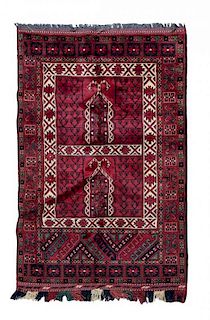 A Turkoman Hatchli Wool Rug, THIRD QUARTER 20TH CENTURY, 3 feet 5 inches x 5 feet.