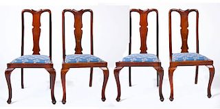 Set of 4 Queen Anne Revival Side Chairs