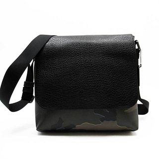 Coach COACH Shoulder Bag Black Khaki PVC Leather