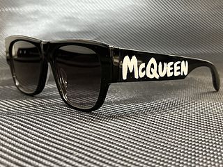 ALEXANDER McQUEEN AM0328S 001 Black Square 54 mm Men's Sunglasses