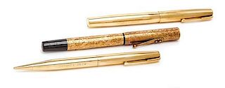 A Collection of 14 Karat Yellow Gold Writing Instruments, Waterman, 57.40 dwts.