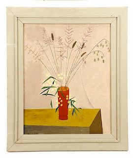 Helen Dunham, "Grasses", Oil On Board