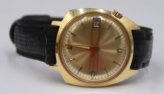 JEWELRY. Bulova Men's 14kt Gold Accutron Watch.