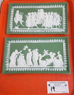 TRAY 2 GERMAN BISQUE PLAQUES 5 1/4" X 9 1/2"