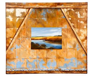 Scott Duce, "Blue Winter Marsh", Acrylic On Canvas