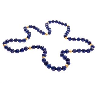 Lapis Lazuli, 14k Yellow Gold Necklace