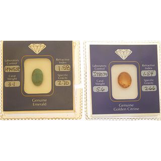 Two Unmounted Faceted Gemstones