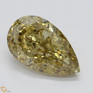 3.23 ct, Natural Fancy Brown Yellow Even Color, IF, Pear cut Diamond (GIA Graded), Appraised Value: $54,200 