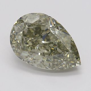 2.50 ct, Natural Fancy Greenish Yellow-Gray Even Color, VS1, Pear cut Diamond (GIA Graded), Appraised Value: $34,200 