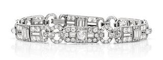 * An Art Deco Platinum and Diamond Bracelet, 15.80 dwts.