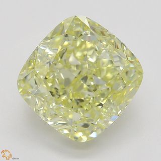 2.52 ct, Natural Fancy Yellow Even Color, VS2, Cushion cut Diamond (GIA Graded), Appraised Value: $59,200 