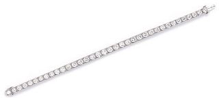 * A Vintage Platinum and Diamond Line Bracelet, 15.30 dwts.