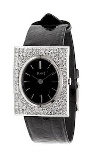 * An 18 Karat White Gold and Diamond Ref. 918 Wristwatch, Piaget,