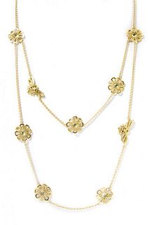 An 18 Karat Yellow Gold and Citrine "Flower Power" Station Necklace, Paul Morelli, 15.70 dwts.