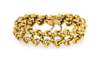 An 18 Karat Yellow Gold Knotted Link Bracelet, 27.30 dwts.
