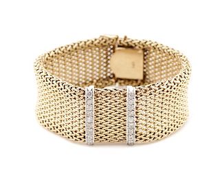 Ladies Vintage 14k Gold & Diamond Watch Bracelet