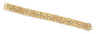 A Vintage 18 Karat Gold and Diamond Bracelet, Buccellati, Circa 1960, 20.70 dwts.