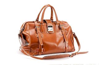 Mulholland Leather Co. Brown Leather "Safari" Bag