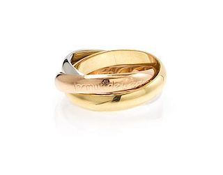 An 18 Karat Tricolor Gold Trinity Ring, Les Must de Cartier, 5.30 dwts.