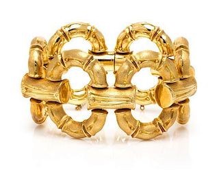 * An 18 Karat Yellow Gold Bamboo Link Bracelet, 51.60 dwts.