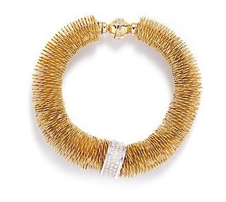 An 18 Karat Gold and Diamond Wirework Bracelet, Orlandini, 43.40 dwts.