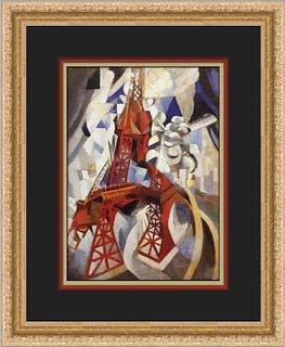 Robert Delaunay The Red Tower (Eiffel) Custom Framed Print