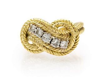 * An 18 Karat Yellow Gold and Diamond Ring, Tiffany & Co, 4.30 dwts.