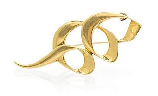 An 18 Karat Yellow Gold Brooch, Paloma Picasso for Tiffany & Co., Circa 1983. 4.50 dwts.