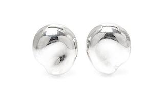 A Pair of Sterling Silver Earclips, Elsa Peretti for Tiffany & Co., 11.10 dwts.