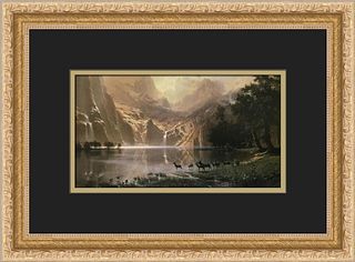 Albert Bierstadt Among the Sierra Nevada Mountains  CA Custom Framed Print