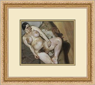 Lucian Freud Naked Portrait Custom Framed Print