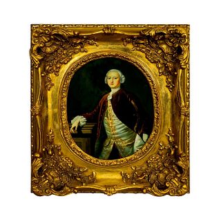 Oil Painting on Wooden Panel, Portrait of a Gentleman
