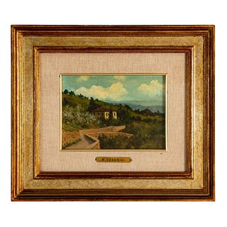 R. Cenerini (Italian 20th c.) Original Oil Tuscan Landscape