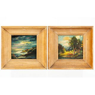 Pair of George Seidman (1898-1978) Oil Paintings on Board