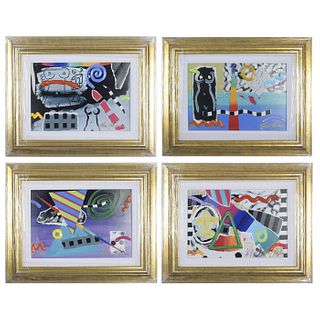 4pc Set of Marvin Markman (American 1949-2008) Signed, Mixed Media