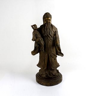 Large Vintage Chinese Bronze Sculpture Wise Men Sanxing