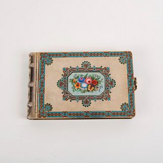 Antique 19th c. Russian Sazikov Silver and Enamel Cigarette Case