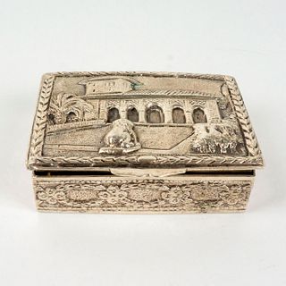 Antique Ornate Indian Silver Snuff Box