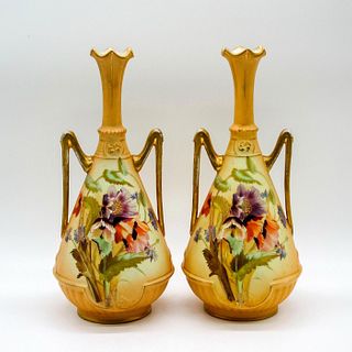 Pair of Vintage Robert Hanke Floral Vases
