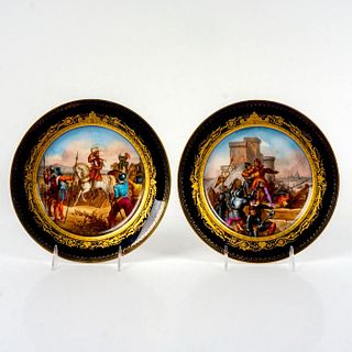 Pair of Antique Sevres Porcelain Gilt Cabinet Plates