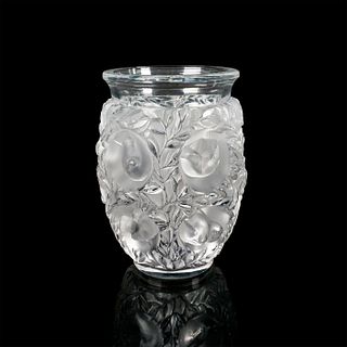 Lalique Frosted Crystal Vase Bagatelle, Love Birds Foliage