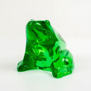 Large Baccarat France Emerald Green Crystal Frog Figurine