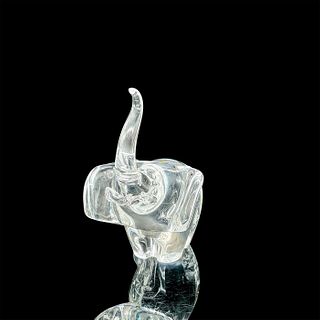 Vintage Steuben Glass Sculpture, Trumpeting Elephant