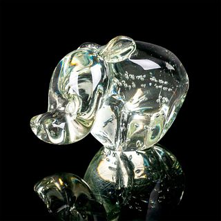 Vintage Bullicante Art Glass Hippo Figure