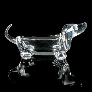 Vintage Vannes Le Chatel Crystal Dachshund with Wide Poche
