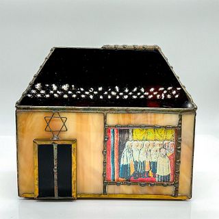Leona M. Fein (b. 1930) Glass House Tzedakah Money Box